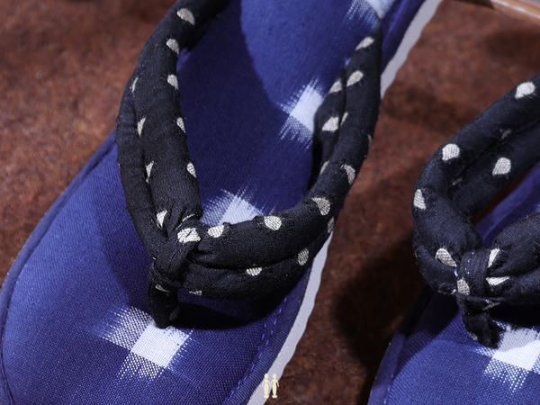 Allover Buttas Dark Blue Cotton Slippers
