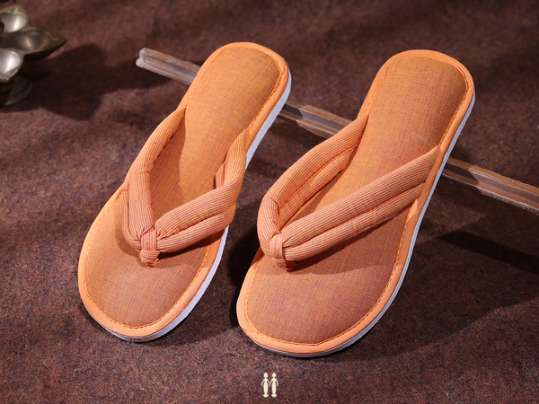 Plain Orange Cotton Slippers