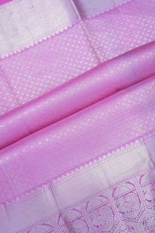 Zari Border In Brocade Lotus Pink Kanchipuram Silk Saree