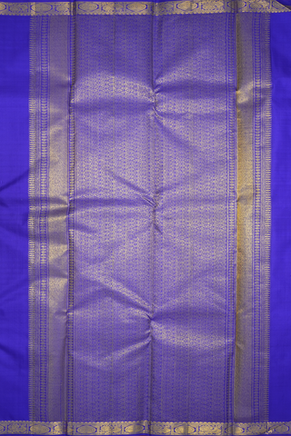 Threadwork With Buttas Indigo Blue Kanchipuram Silk Saree