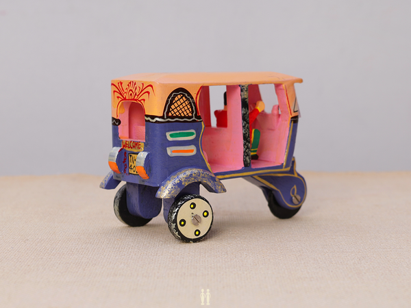 Wooden Handicraft Multicolor Miniature Auto