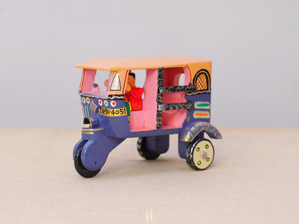 Wooden Handicraft Multicolor Miniature Auto