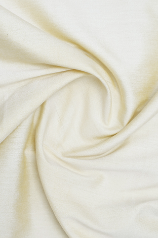 Chinese Collar Plain Ivory Raw Silk Long Kurta