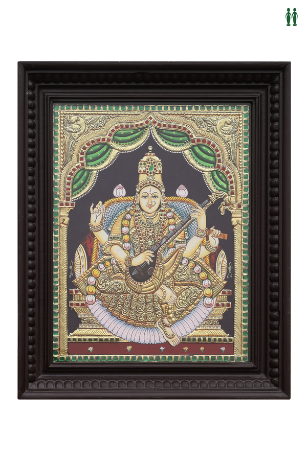 Goddess Saraswati Tanjore Painting