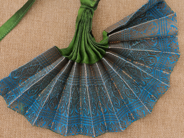 Zari Border Green Silk Cotton Amman Pavadai Set