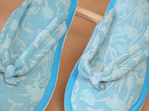 Printed Design Blue Cotton Slippers
