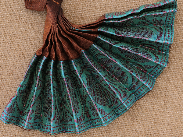 Zari Border Golden Brown Silk Cotton Amman Pavadai Set