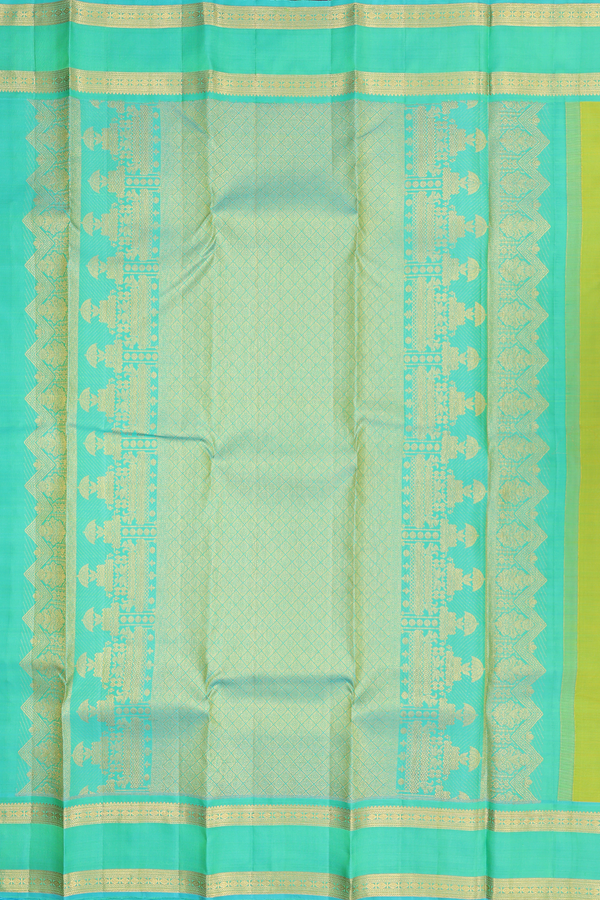 Kanchipuram Silk Saree In Green With Iruthalai Pakshi Buttas