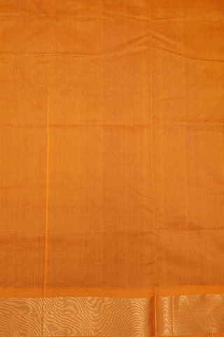 Peacock Zari Motifs Plum Brown Poly Cotton Saree