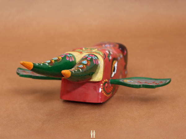 Wooden Handicraft Cow Head For Wall Hanging