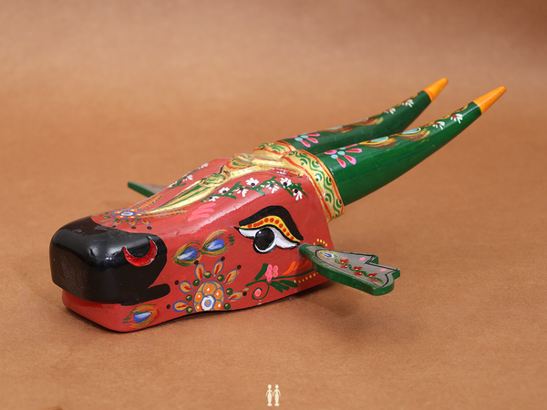 Wooden Handicraft Cow Head For Wall Hanging