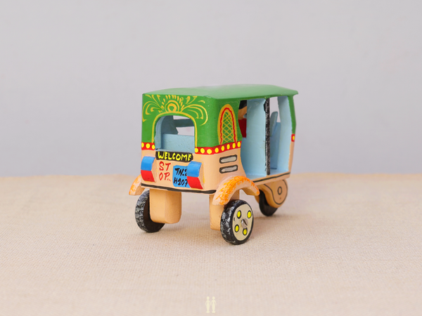 Wooden Handicraft Multicolor Miniature Auto