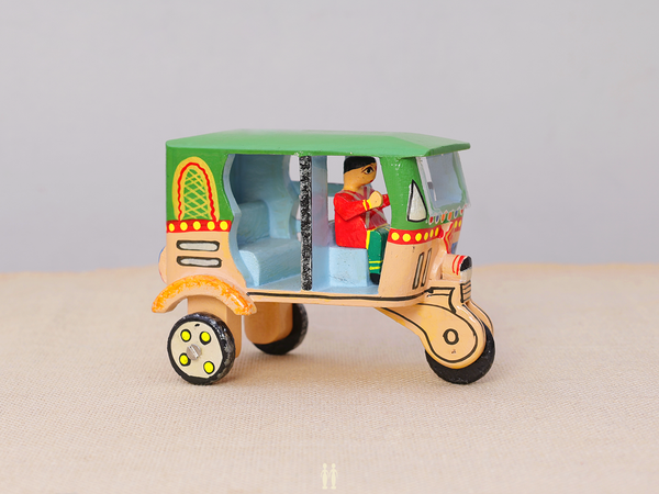 Wooden Handicraft Multicolor Miniature Auto