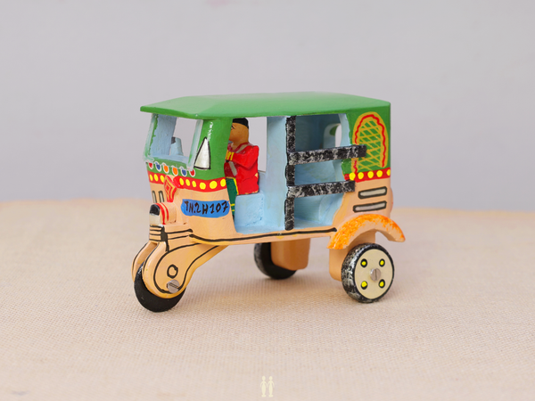 Wooden Handicraft Multicolor Miniature Auto