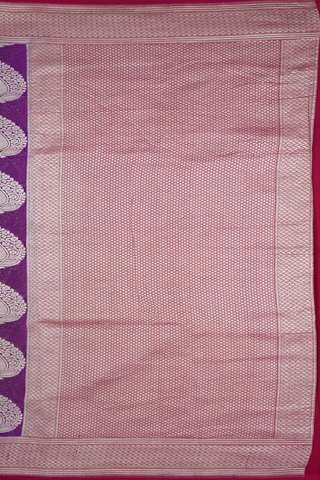 Floral Zari Design Purple Rose Georgette Banarasi Silk Saree