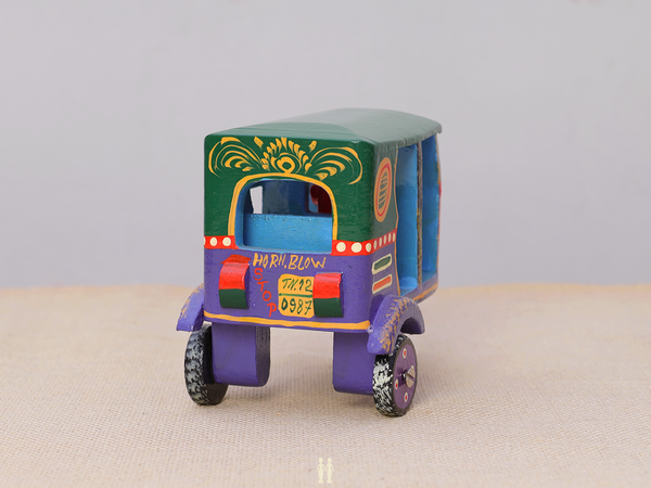 Wooden Handicraft Multicolor Miniature Auto