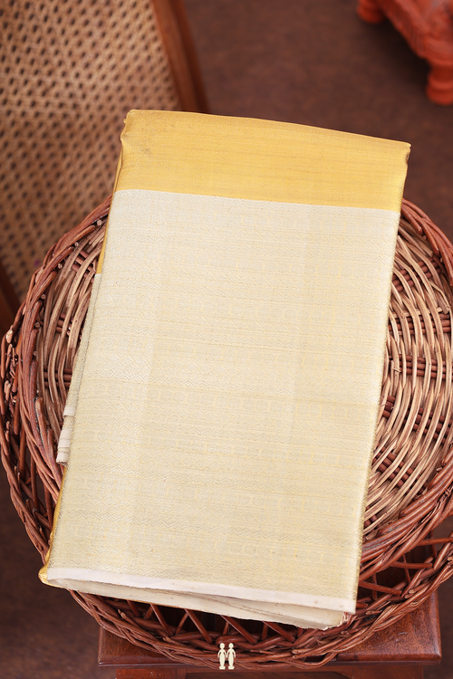 Kanchipuram Silk Saree In Gold Tissue With Contrast Border