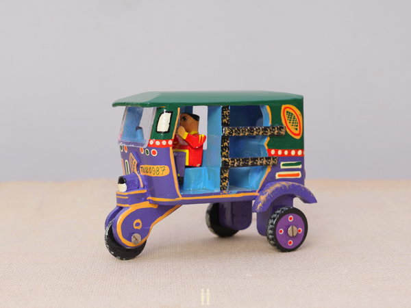 Wooden Handicraft Multicolor Miniature Auto