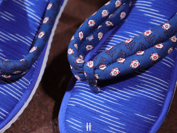 Stripes Design Blue Cotton Slippers