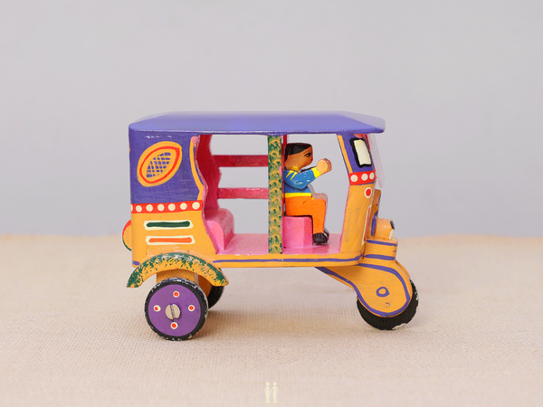 Wooden Handicraft Multicolor Miniature Auto