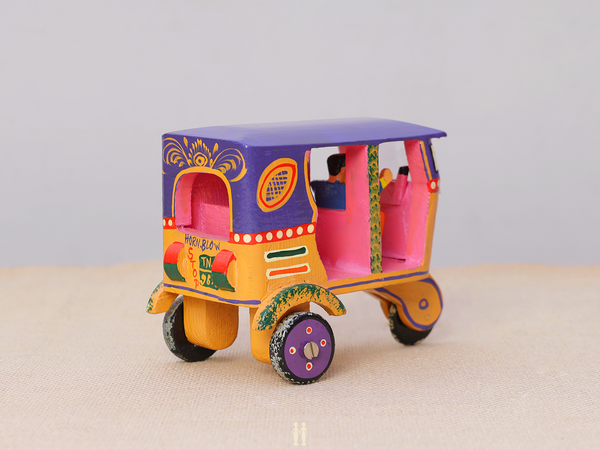 Wooden Handicraft Multicolor Miniature Auto