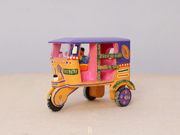 Wooden Handicraft Multicolor Miniature Auto