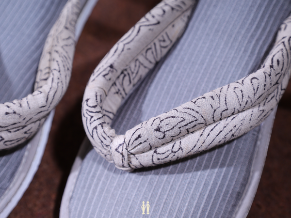 Stripes Design Grey Cotton Slippers