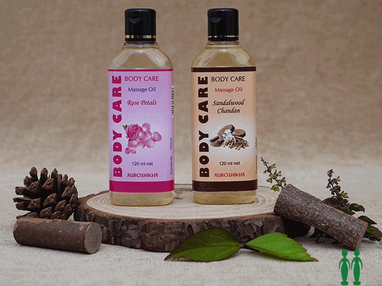 Set Of 2 Massage Oil- Rose Petals And Sandal Wood Chandan