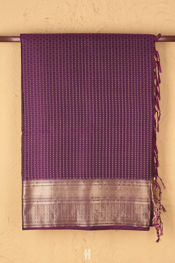 Soft Silk Saree In Purple With Allover Design