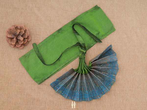 Zari Border Green Silk Cotton Amman Pavadai Set