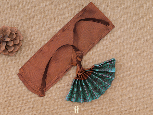 Zari Border Golden Brown Silk Cotton Amman Pavadai Set