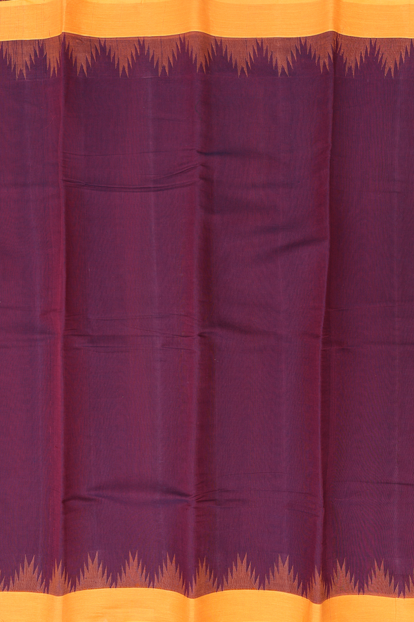 Kanchi Cotton Saree Dark Chocolate Brown With Contrast Border