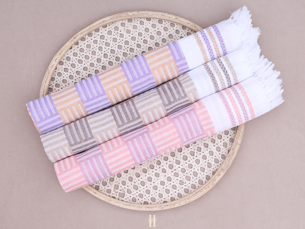 Multicolor Set Of 3 Cotton Towels