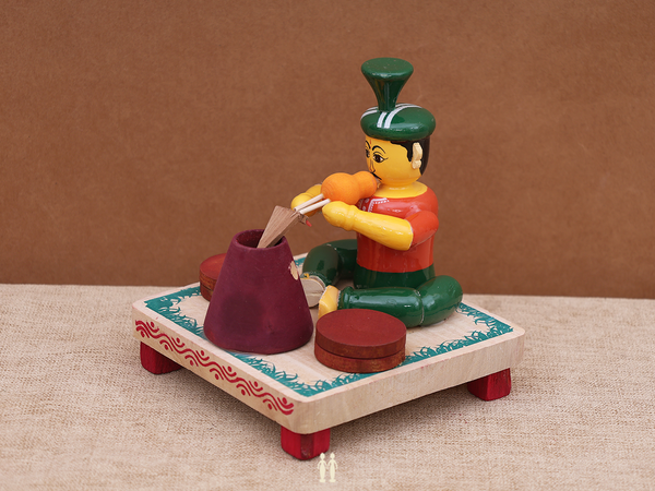 Wooden Handicraft Snake Handler Set For Showpiece