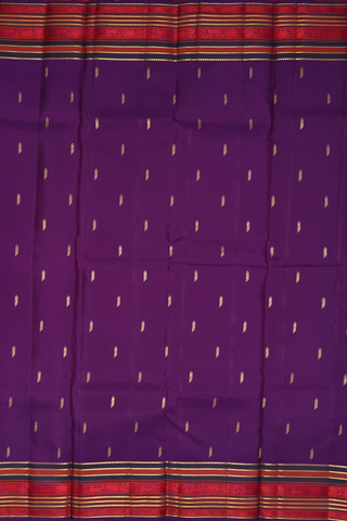 Allover Zari Buttas Purple Kanchipuram Silk Saree