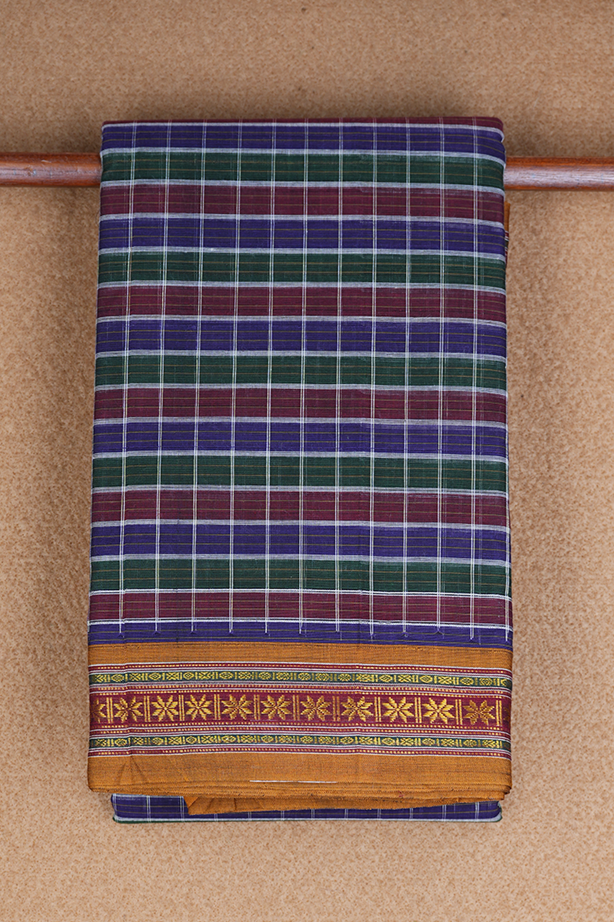 Checks Design Multicolor Narayanpet Cotton Saree