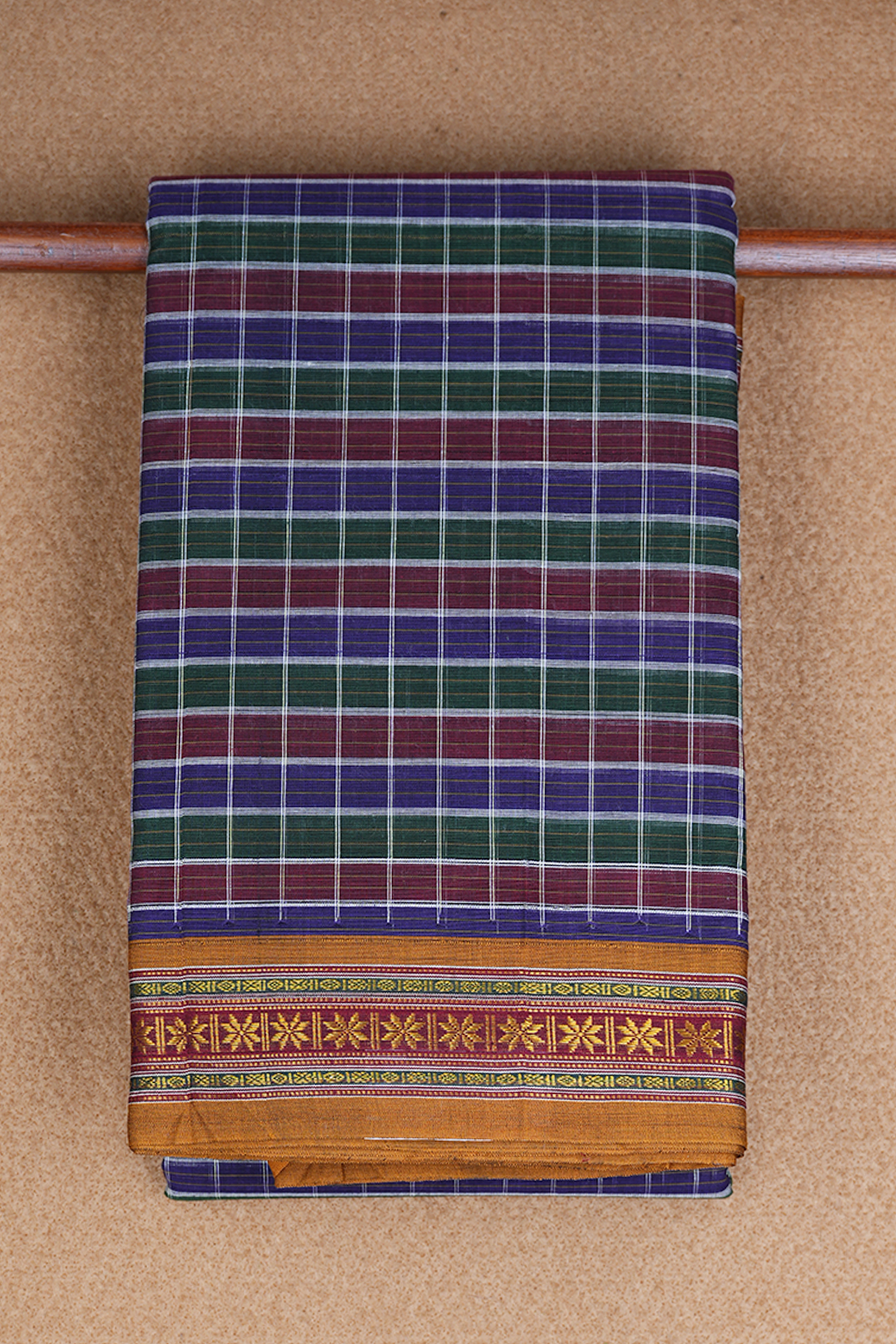 Checks Design Multicolor Narayanpet Cotton Saree