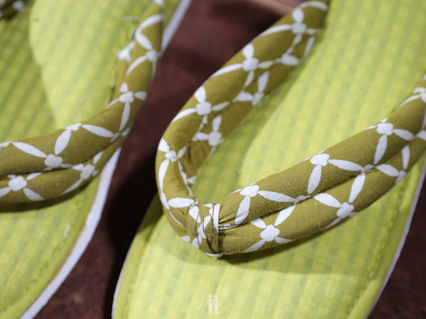 Checks Design Green Cotton Slippers