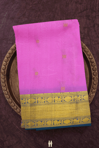 Zari Buttis Lotus Pink Kanchipuram Silk Saree