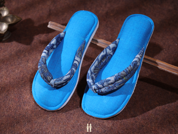 Plain Blue Cotton Slippers
