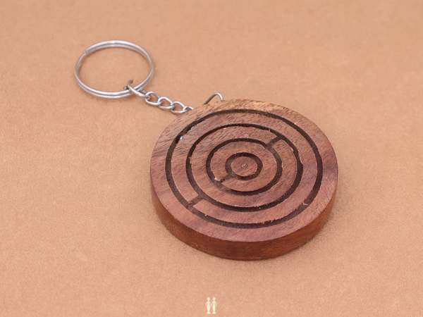 Wooden Maze Puzzle Key Chain