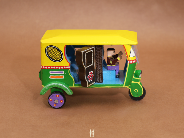 Wooden Handicraft Multicolor Miniature Auto