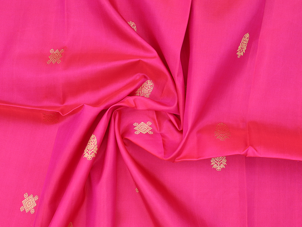 Zari Buttas Pink Kanchipuram Blouse Material