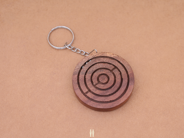Wooden Maze Puzzle Key Chain