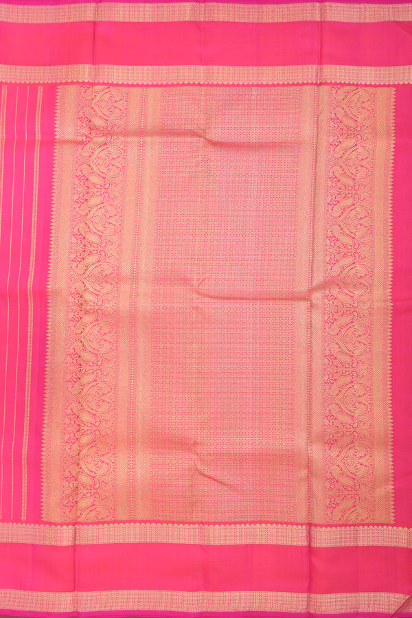 Kanchipuram Silk Saree In Grey Along Checks With Buttas