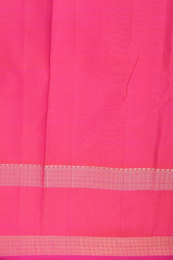 Kanchipuram Silk Saree In Grey Along Checks With Buttas