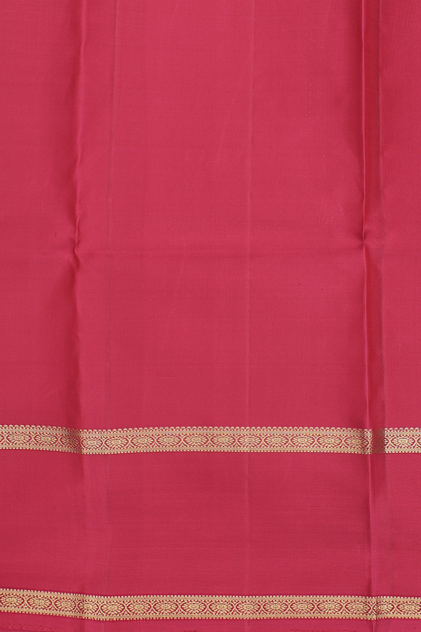 Kanchipuram Silk Saree In Hibiscus Red With Checks Design