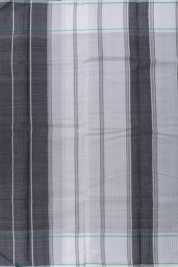 Koorainadu Cotton Saree Black And White With Checks Design