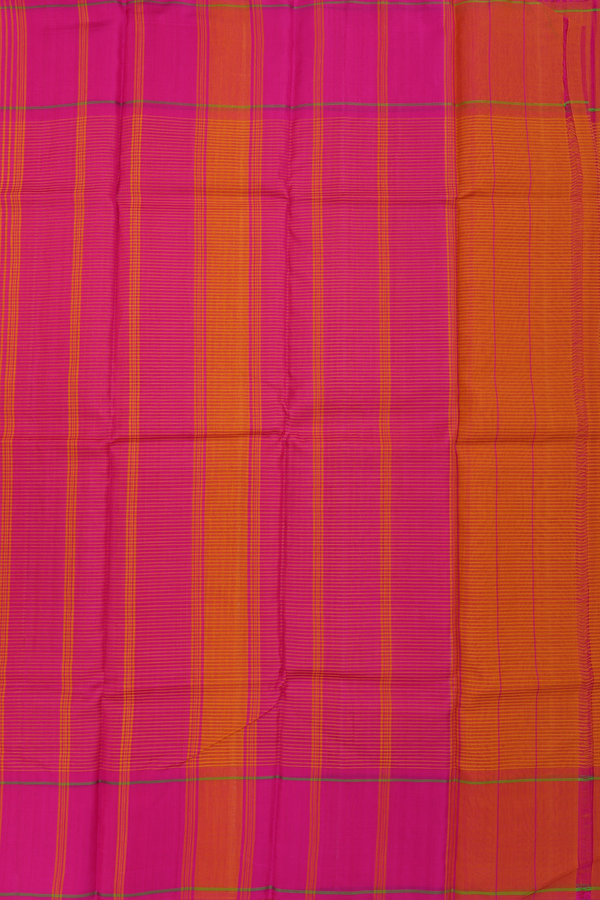 Koorainadu Cotton Saree In Pink And Orange With Checks Design