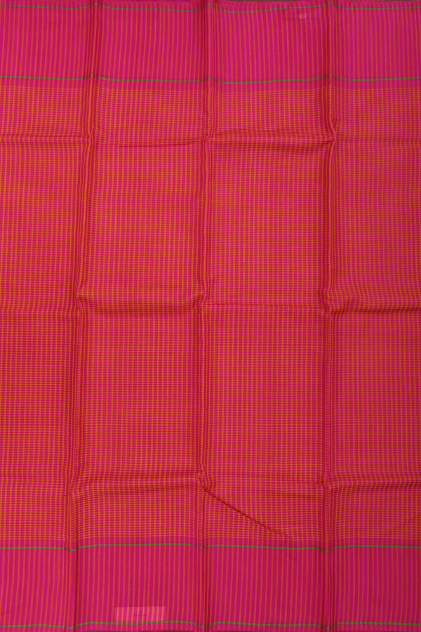 Koorainadu Cotton Saree In Pink And Orange With Checks Design
